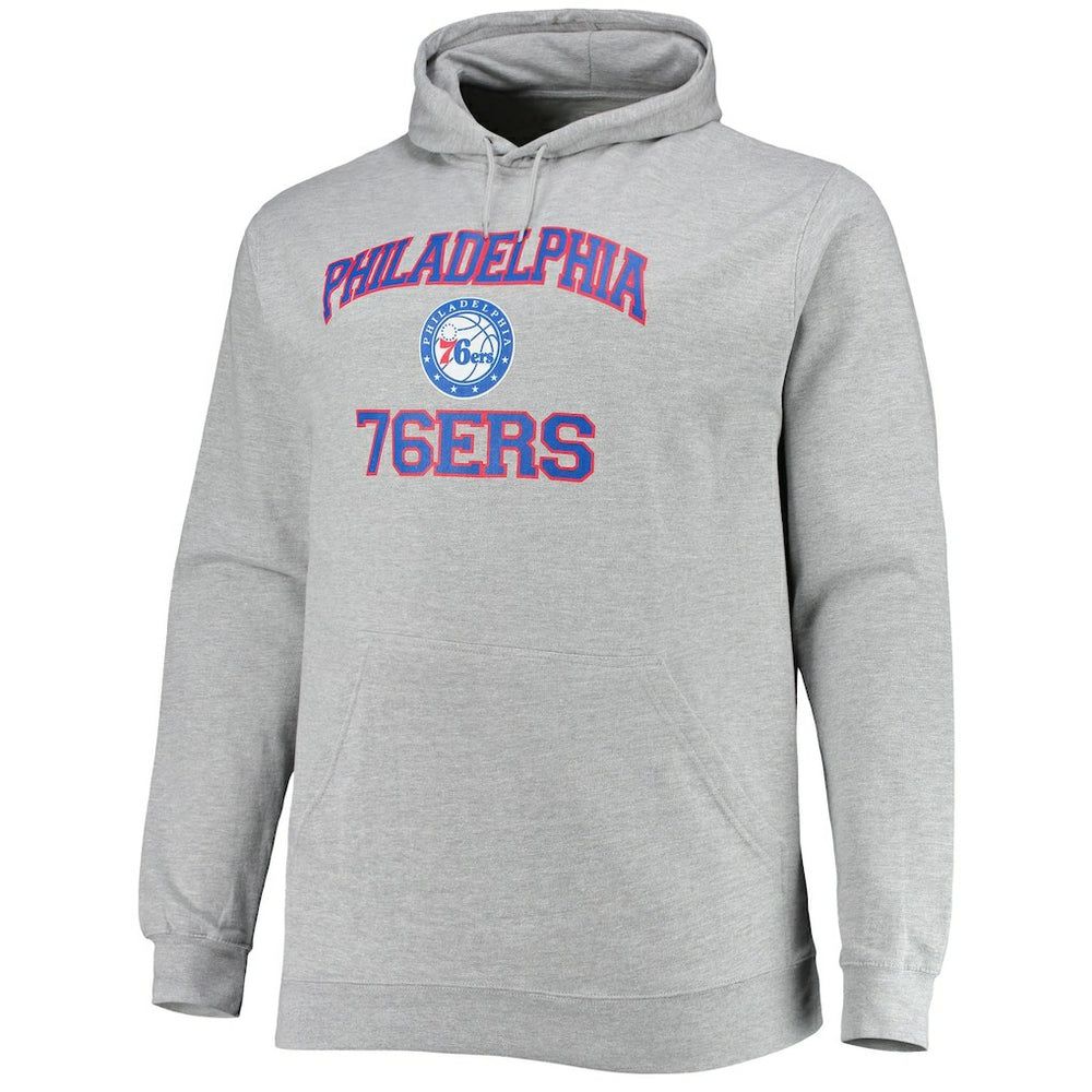 Philadelphia 76ers Big & Tall Heart & Soul Pullover Hoodie - Heathered Gray online