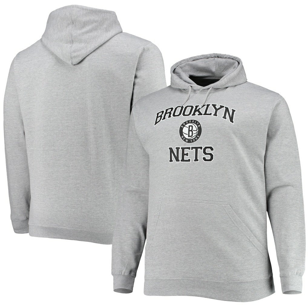Brooklyn Nets Big & Tall Heart & Soul Pullover Hoodie - Heathered Gray on sale