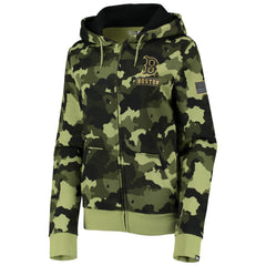 Boston Red Sox Women's 2022 MLB Armed Forces Day Camo Full-Zip Hoodie - Green | New Era