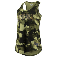Chicago Cubs Women's 2022 MLB Armed Forces Day Camo Racerback Tank Top - Green | New Era