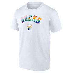 Milwaukee Bucks Pride T-Shirt - White discount