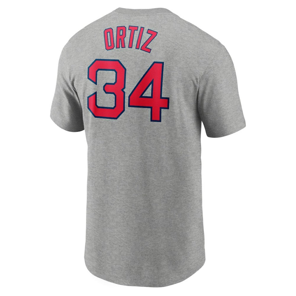 David Ortiz Boston Red Sox Name & Number T-Shirt - Heather Gray | Nike