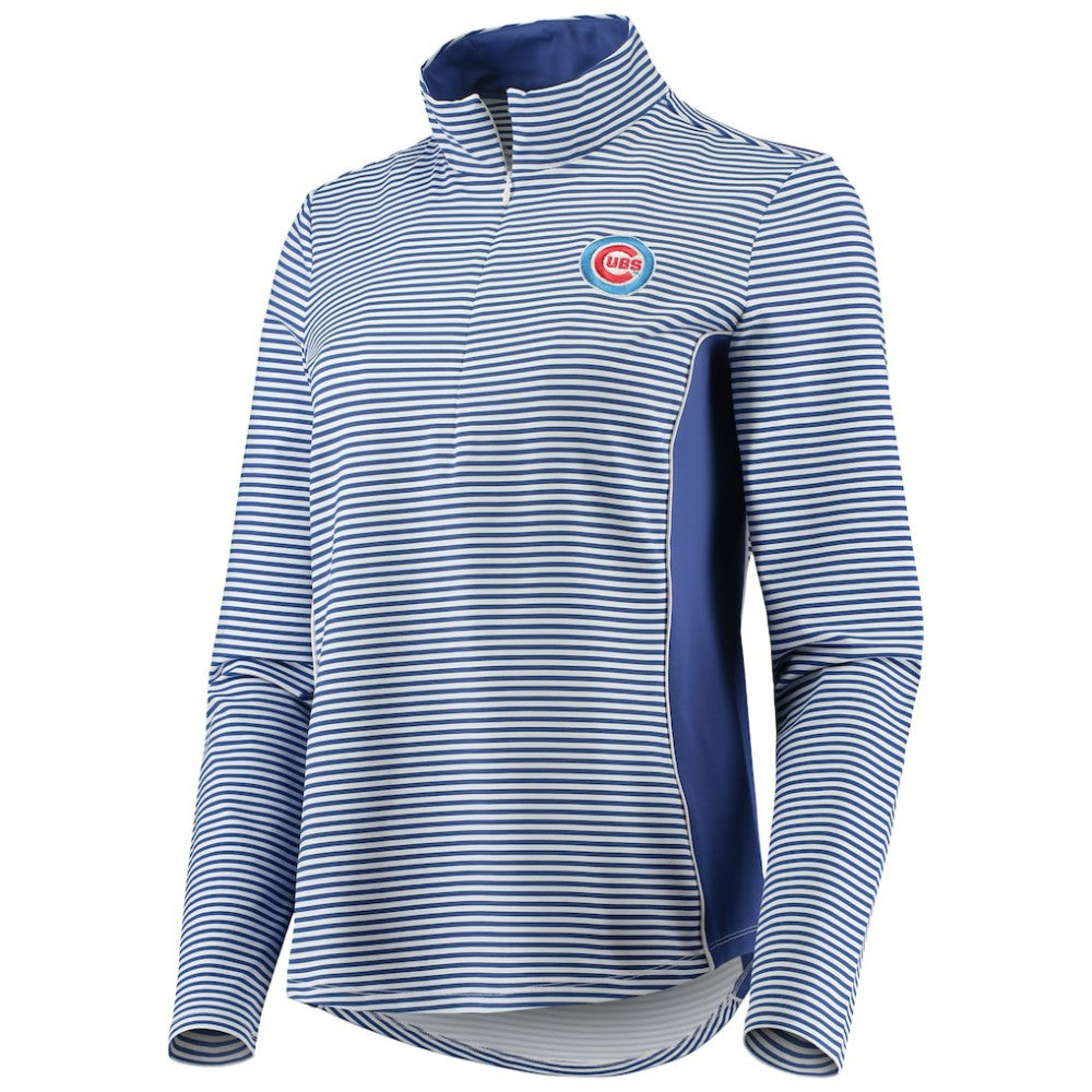 Chicago Cubs Tommy Bahama Women's Aubrey Stripe Block IslandZone Half-Zip Jacket - Royal