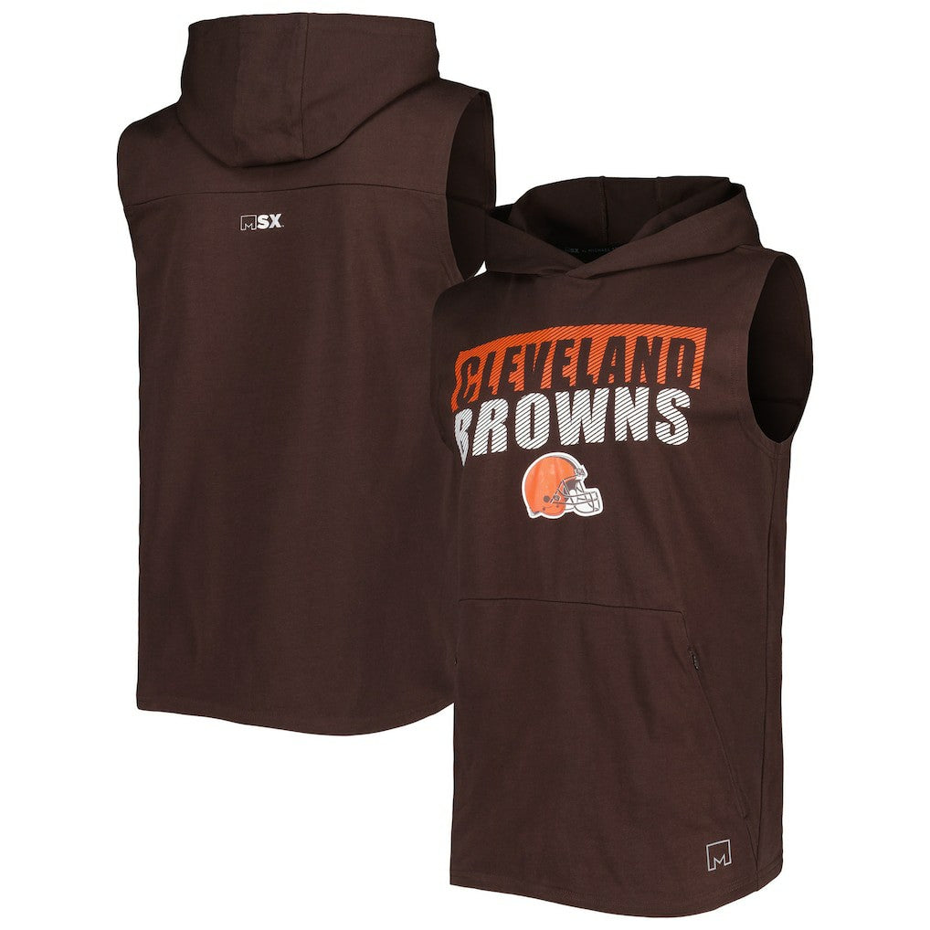 NFL Cleveland Browns MSX by Michael Strahan Relay Sleeveless Pullover Hoodie