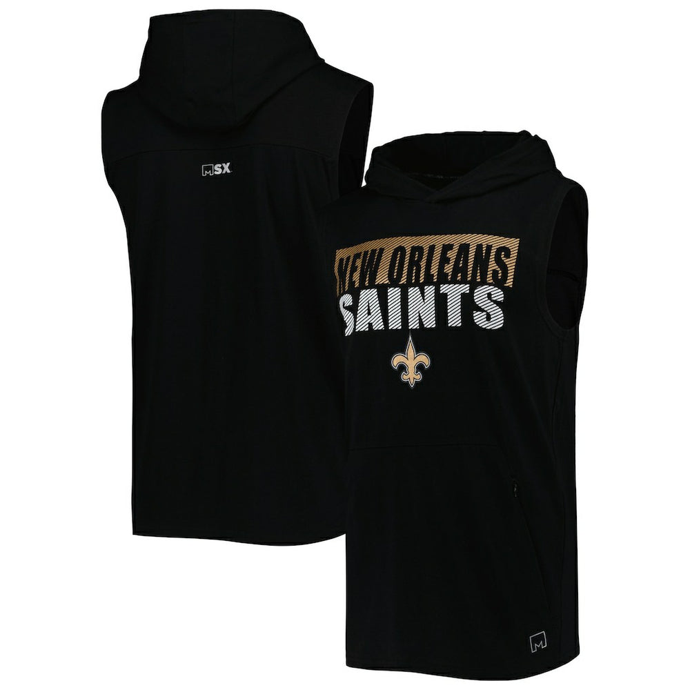 NFL New Orleans Saints MSX by Michael Strahan Relay Sleeveless Pullover Hoodie