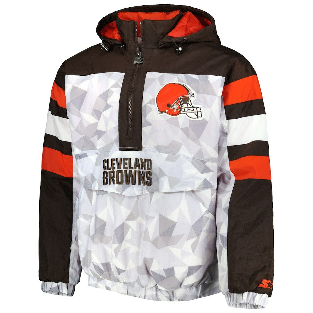 NFL Cleveland Browns Starter Thursday Night Gridiron Raglan Half-Zip Hooded Jacket