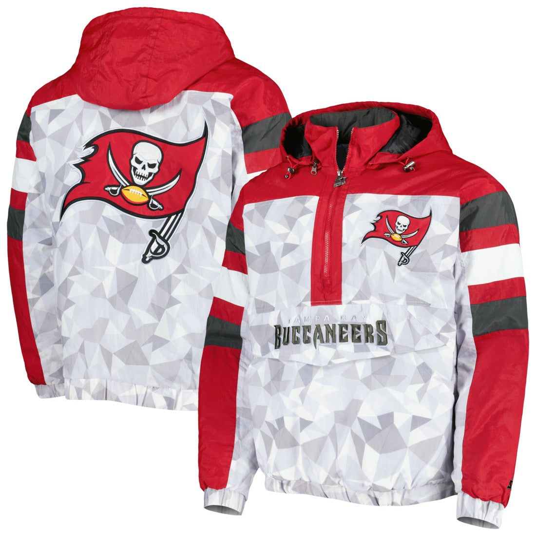 NFL Tampa Bay Buccaneers Starter Thursday Night Gridiron Raglan Half-Zip Hooded Jacket
