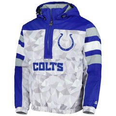 NFL Indianapolis Colts Starter Thursday Night Gridiron Raglan Half-Zip Hooded Jacket