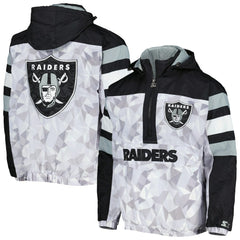 NFL Las Vegas Raiders Starter Thursday Night Gridiron Raglan Half-Zip Hooded Jacket