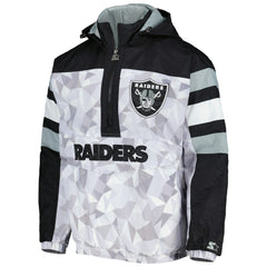 NFL Las Vegas Raiders Starter Thursday Night Gridiron Raglan Half-Zip Hooded Jacket