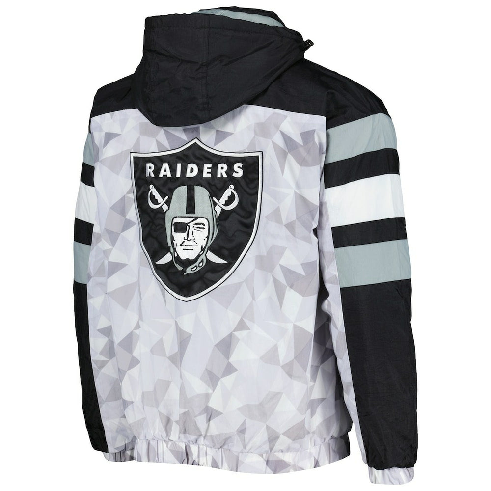 NFL Las Vegas Raiders Starter Thursday Night Gridiron Raglan Half-Zip Hooded Jacket