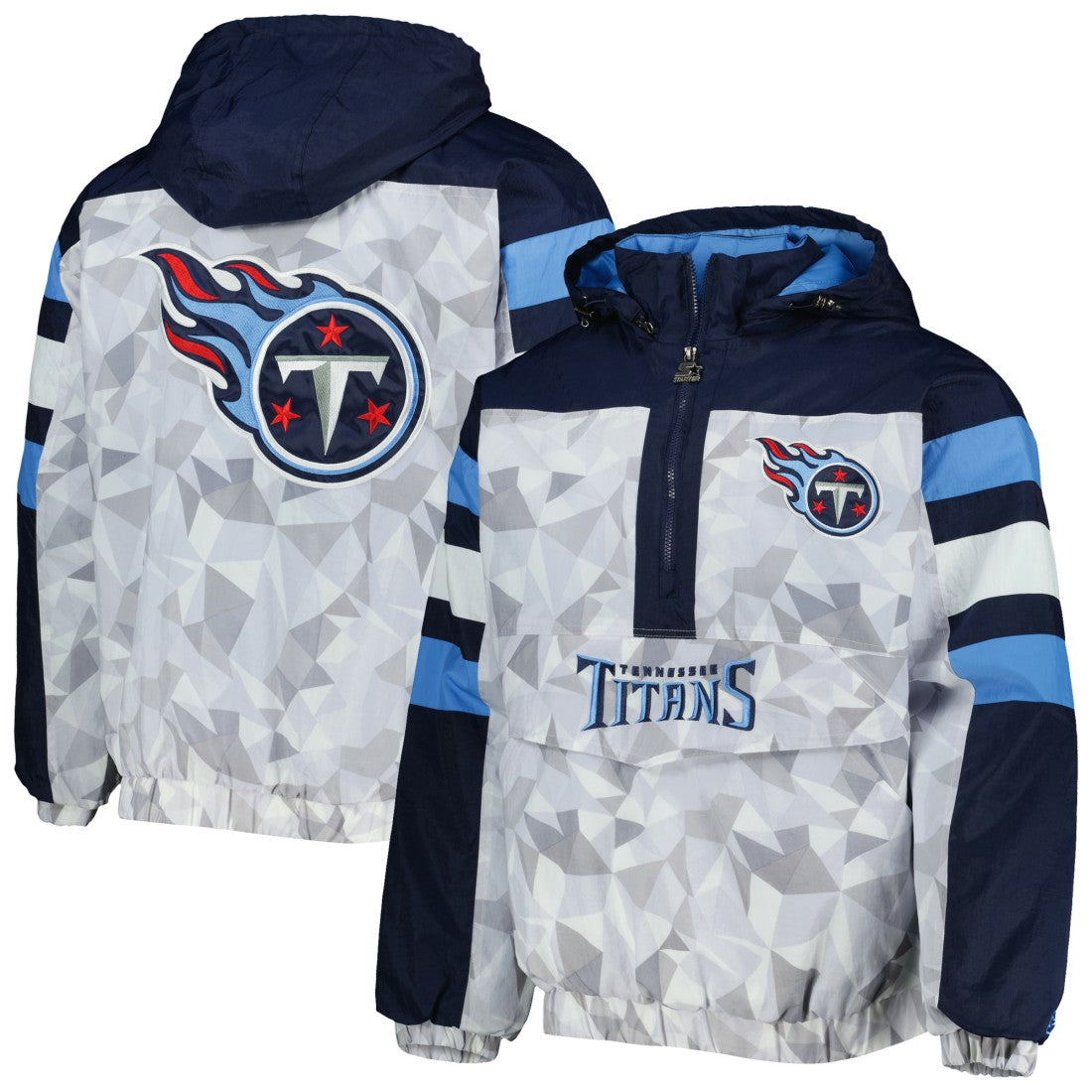 NFL Tennessee Titans Starter Thursday Night Gridiron Raglan Half-Zip Hooded Jacket