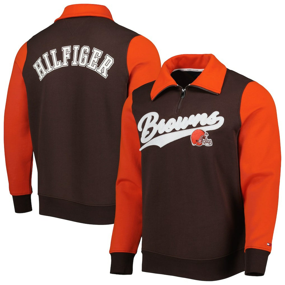 NFL Cleveland Browns Tommy Hilfiger Aiden Quarter-Zip Sweatshirt