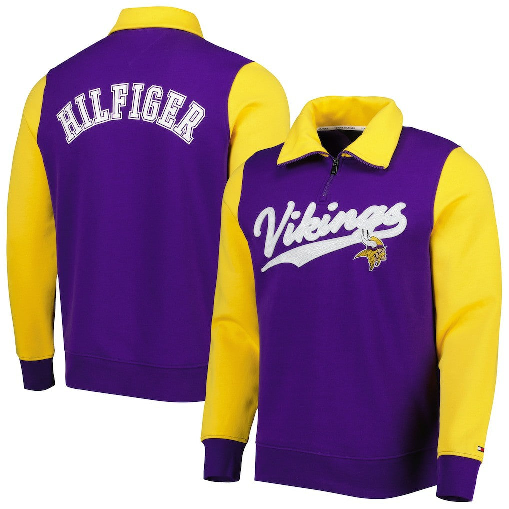 NFL Minnesota Vikings Tommy Hilfiger Aiden Quarter-Zip Sweatshirt