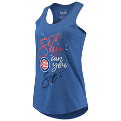 Chicago Cubs Touch Women's Americana Tri-Blend Racerback Tank Top - Royal