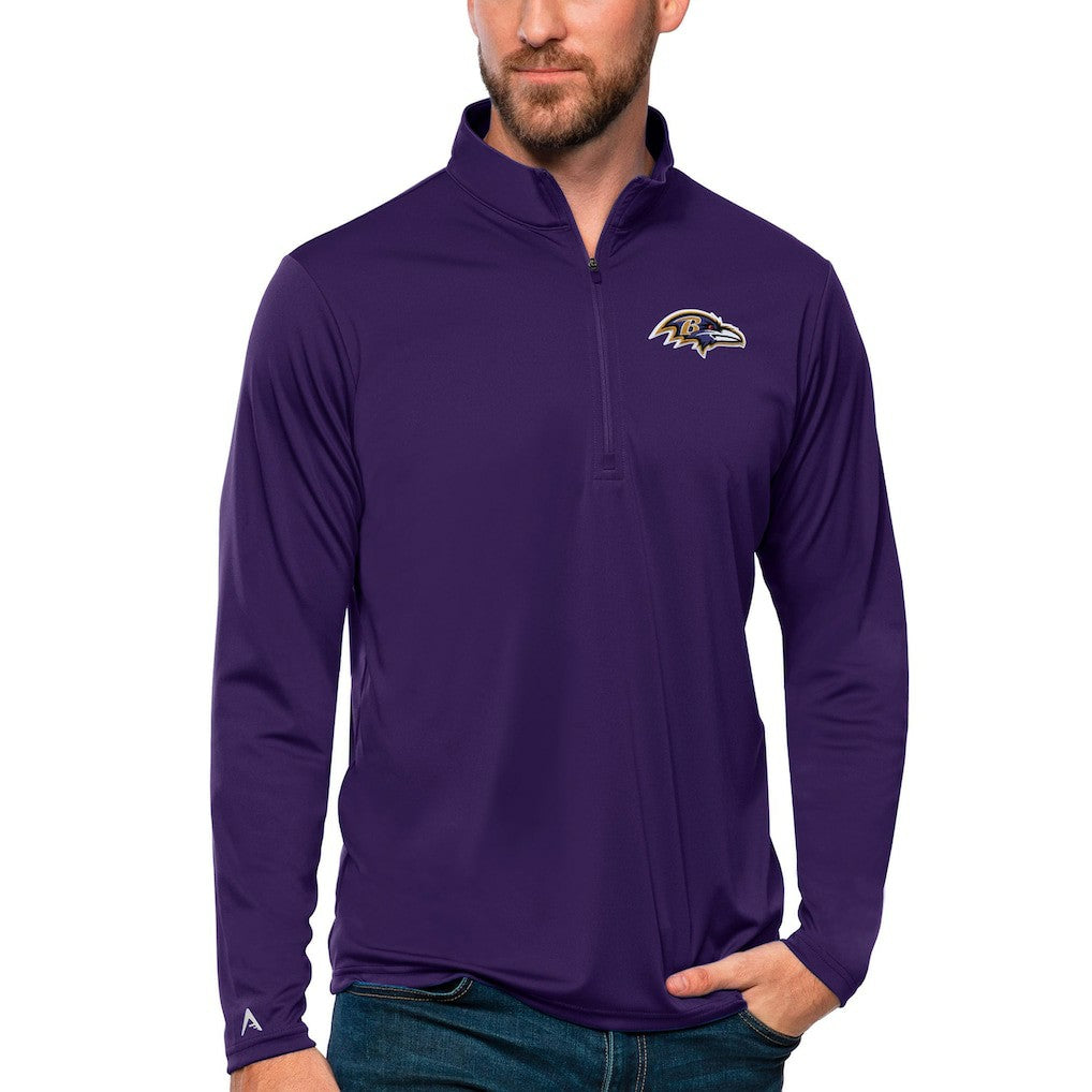 NFL Baltimore Ravens Antigua Tribute Quarter-Zip Lightweight Pullover Top