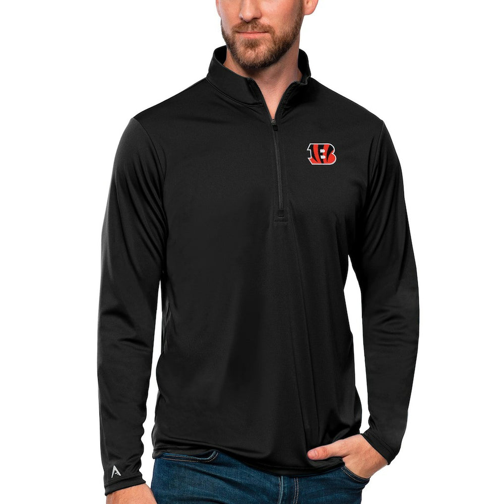 NFL Cincinnati Bengals Antigua Tribute Quarter-Zip Lightweight Pullover Top