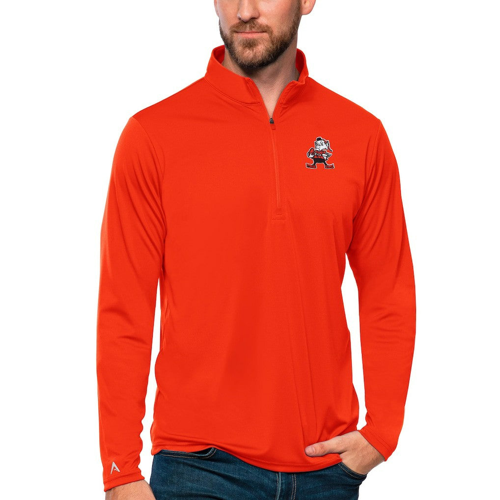 NFL Cleveland Browns Antigua Tribute Quarter-Zip Lightweight Pullover Top