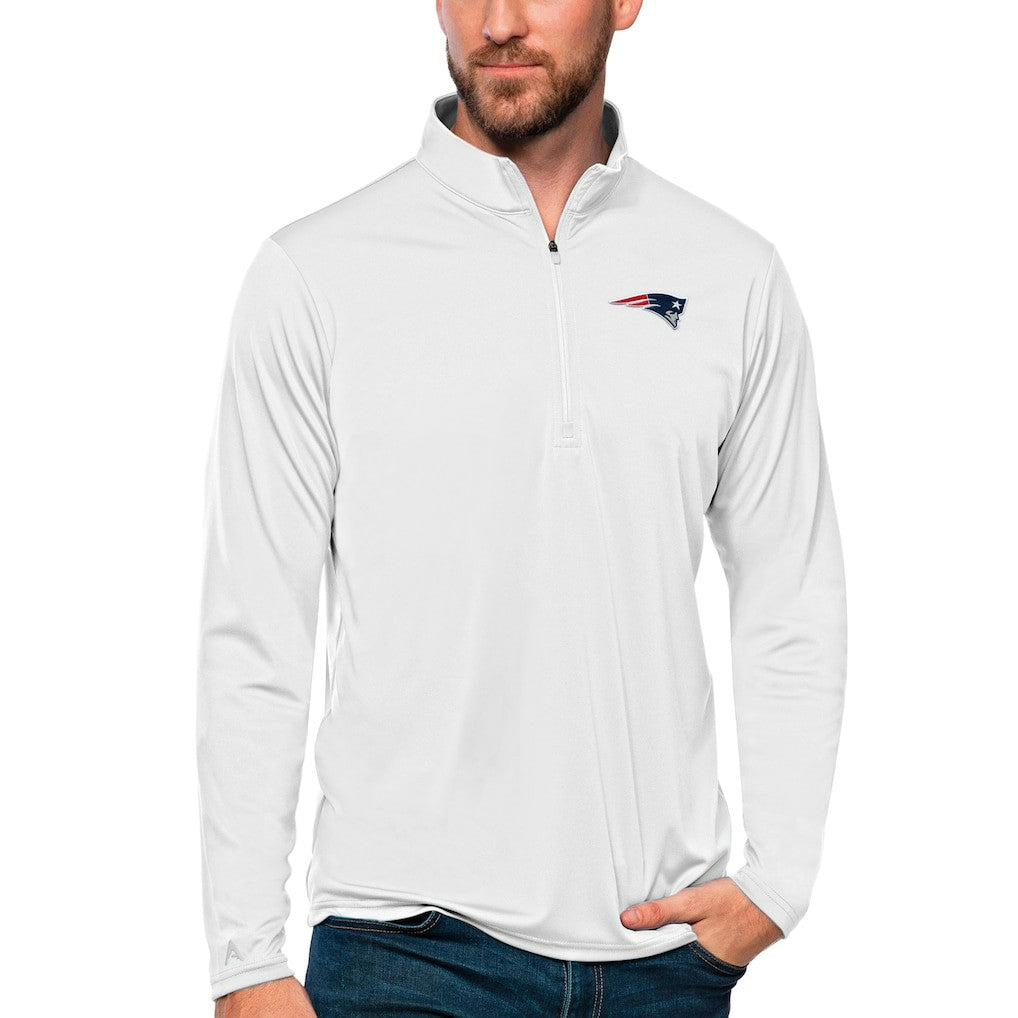 NFL New England Patriots Antigua Tribute Quarter-Zip Lightweight Pullover Top