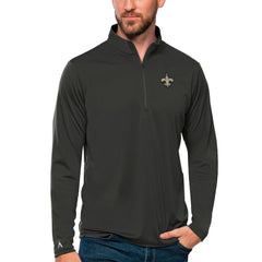 NFL New Orleans Saints Antigua Tribute Quarter-Zip Lightweight Pullover Top