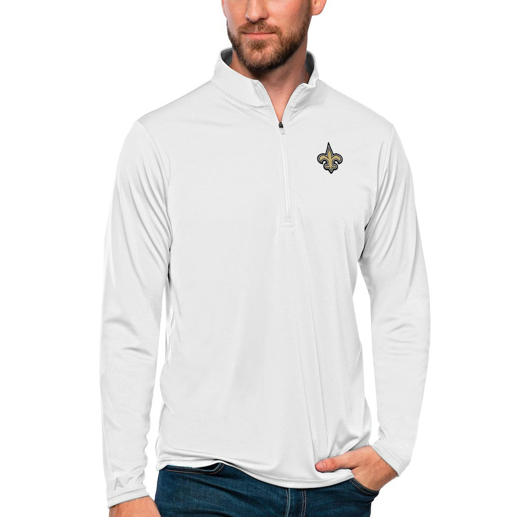 NFL New Orleans Saints Antigua Tribute Quarter-Zip Lightweight Pullover Top