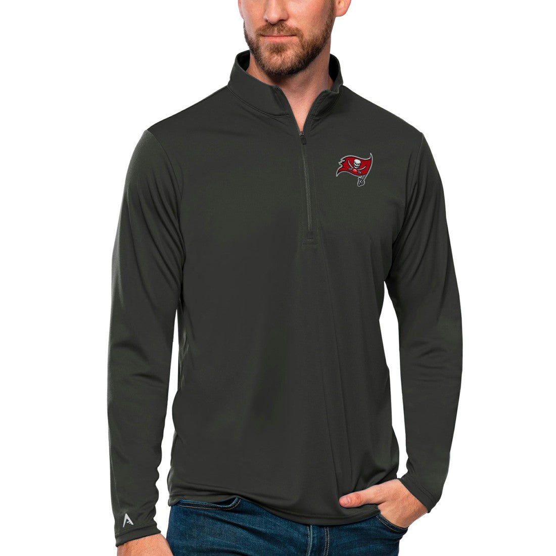 NFL Tampa Bay Buccaneers Antigua Tribute Quarter-Zip Lightweight Pullover Top