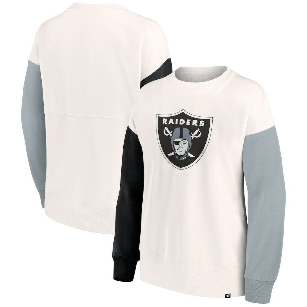 NFL Las Vegas Raiders Women's Colorblock Primary Logo Pullover Sweatshirt