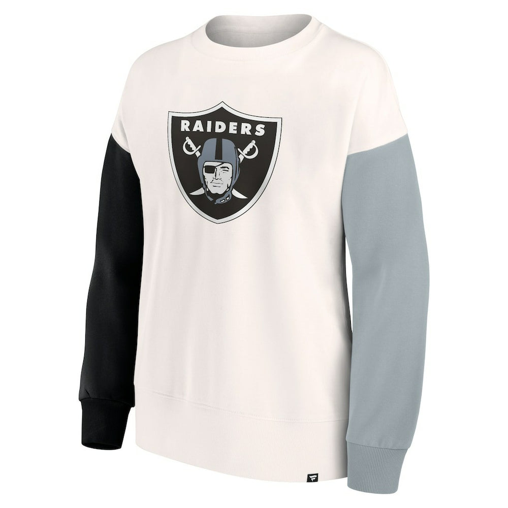 NFL Las Vegas Raiders Women's Colorblock Primary Logo Pullover Sweatshirt