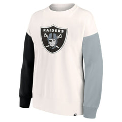 NFL Las Vegas Raiders Women's Colorblock Primary Logo Pullover Sweatshirt