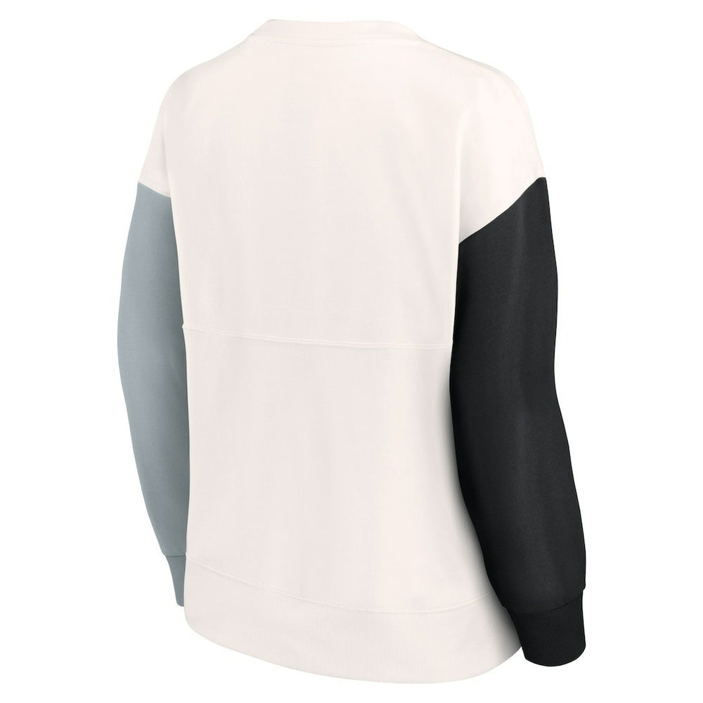 NFL Las Vegas Raiders Women's Colorblock Primary Logo Pullover Sweatshirt