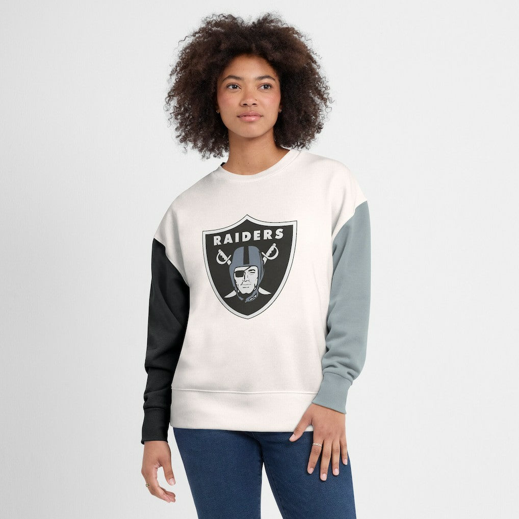 NFL Las Vegas Raiders Women's Colorblock Primary Logo Pullover Sweatshirt