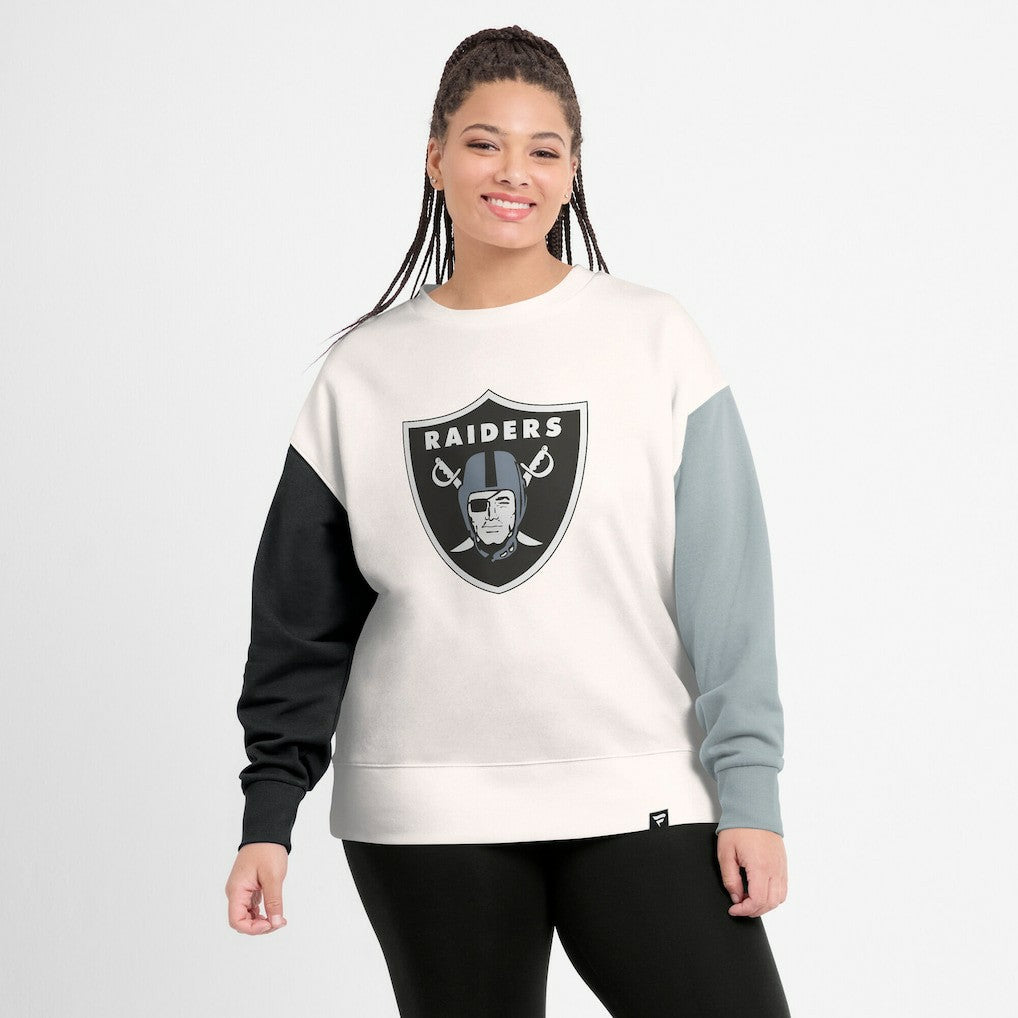 NFL Las Vegas Raiders Women's Colorblock Primary Logo Pullover Sweatshirt