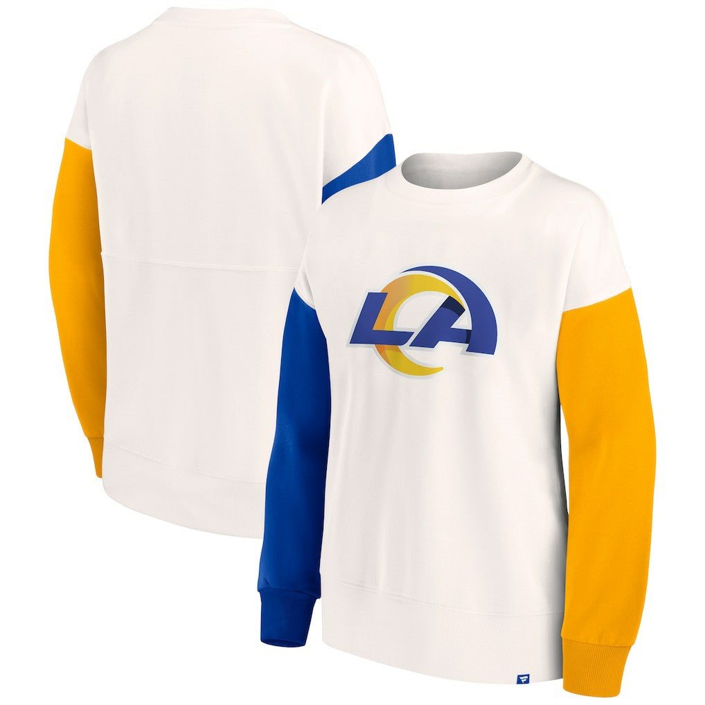 NFL Los Angeles Rams Women's Colorblock Primary Logo Pullover Sweatshirt