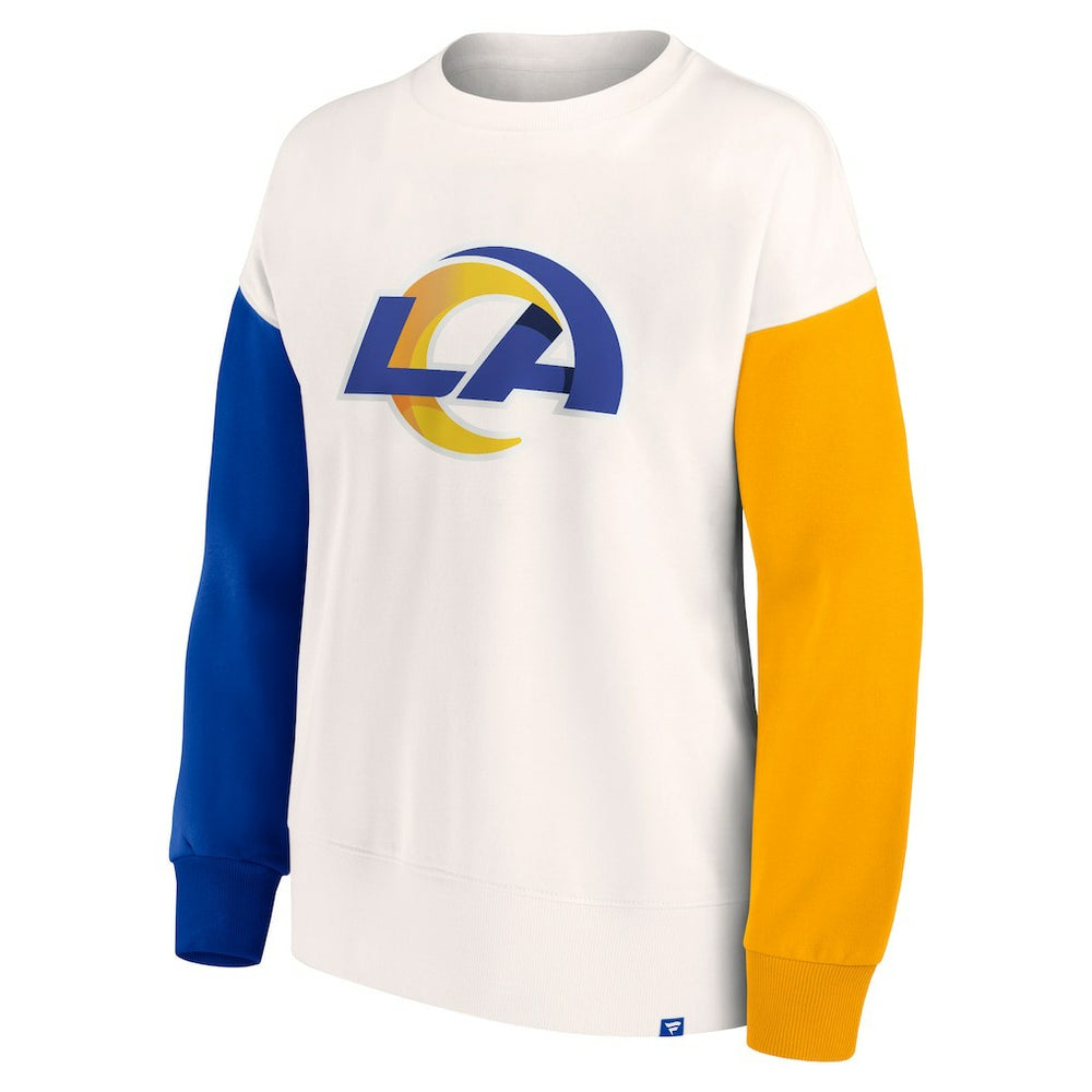 NFL Los Angeles Rams Women's Colorblock Primary Logo Pullover Sweatshirt