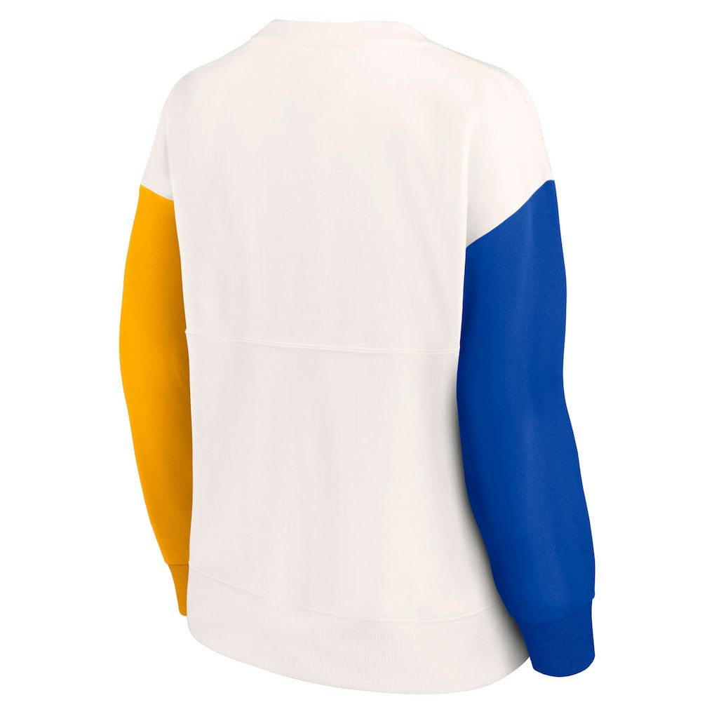 NFL Los Angeles Rams Women's Colorblock Primary Logo Pullover Sweatshirt