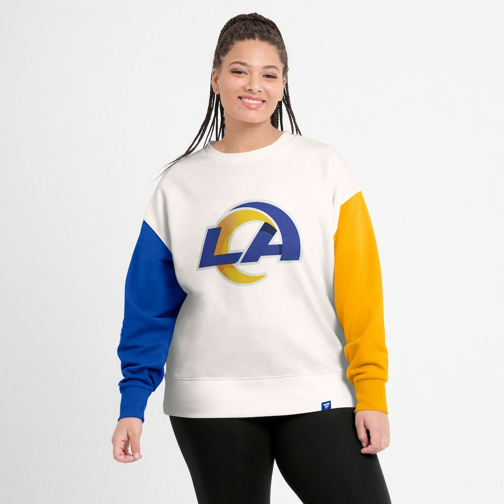 NFL Los Angeles Rams Women's Colorblock Primary Logo Pullover Sweatshirt
