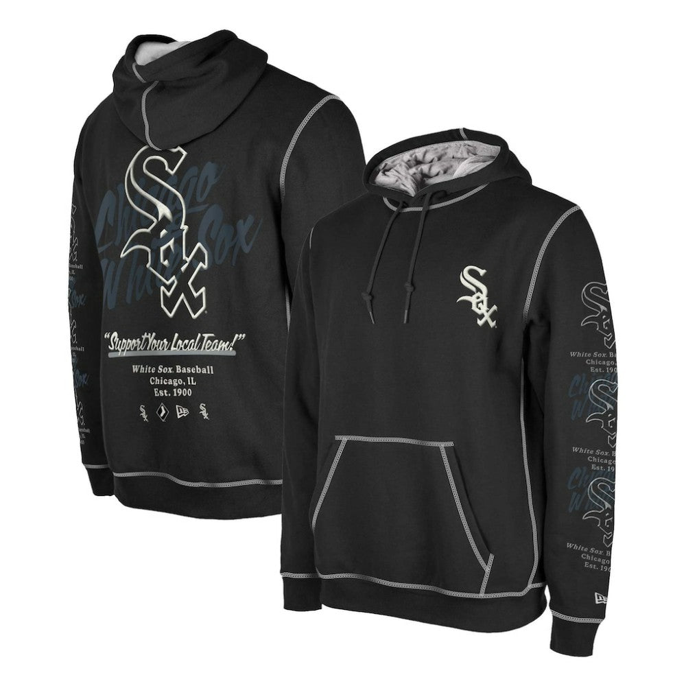 Chicago White Sox Team Split Pullover Hoodie - Black | New Era