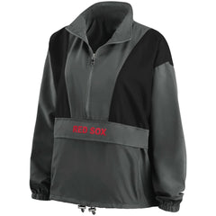 Boston Red Sox WEAR by Erin Andrews Women's Packable Half-Zip Jacket - Charcoal