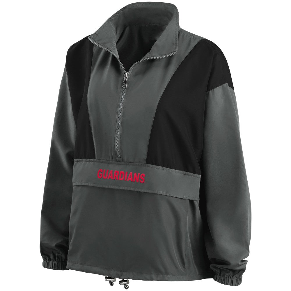 Cleveland Guardians WEAR by Erin Andrews Women's Packable Half-Zip Jacket - Charcoal