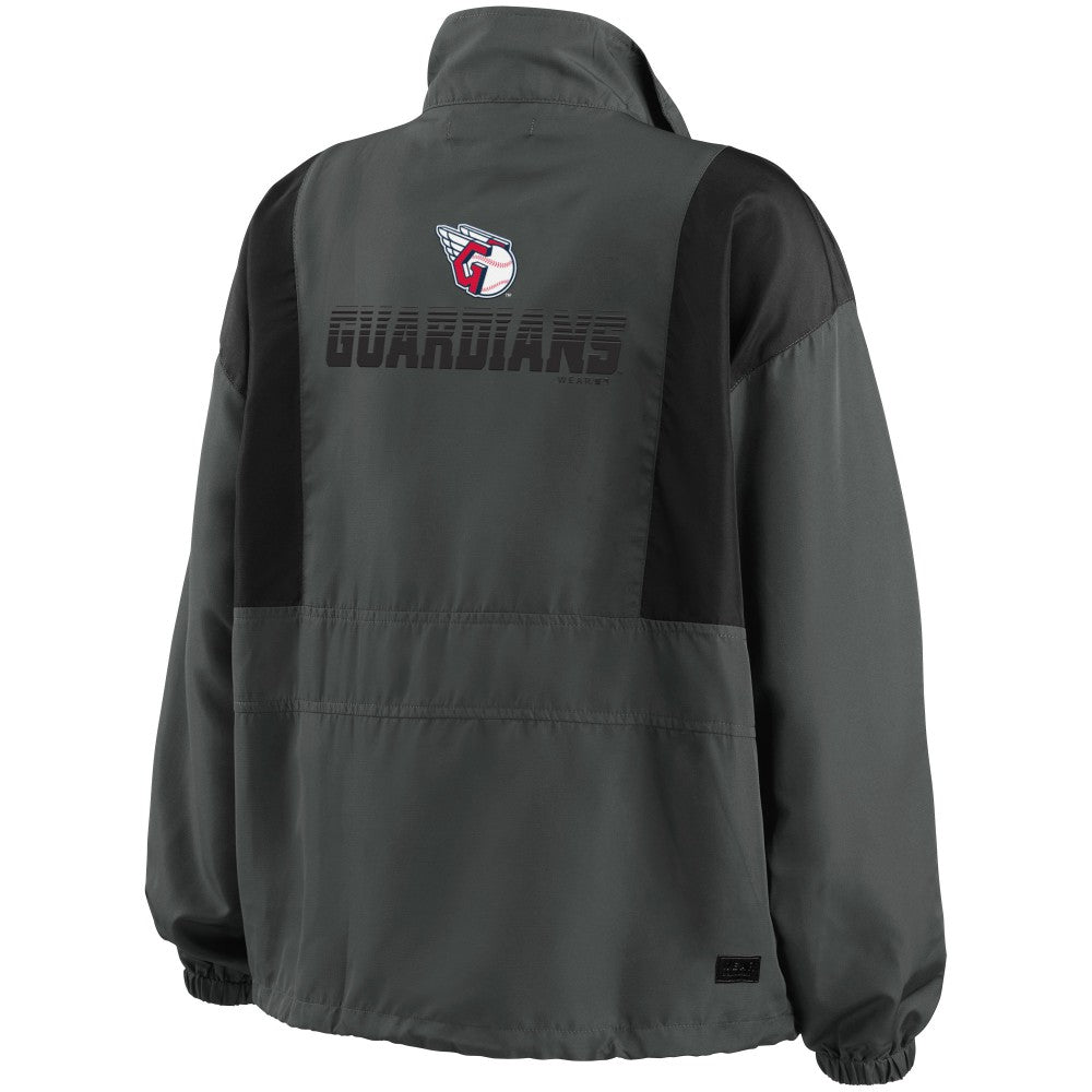 Cleveland Guardians WEAR by Erin Andrews Women's Packable Half-Zip Jacket - Charcoal