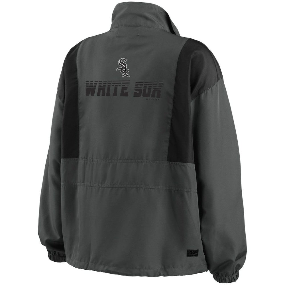 Chicago White Sox WEAR by Erin Andrews Women's Packable Half-Zip Jacket - Charcoal