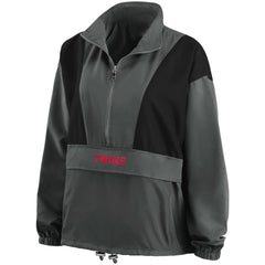 Minnesota Twins WEAR by Erin Andrews Women's Packable Half-Zip Jacket - Charcoal