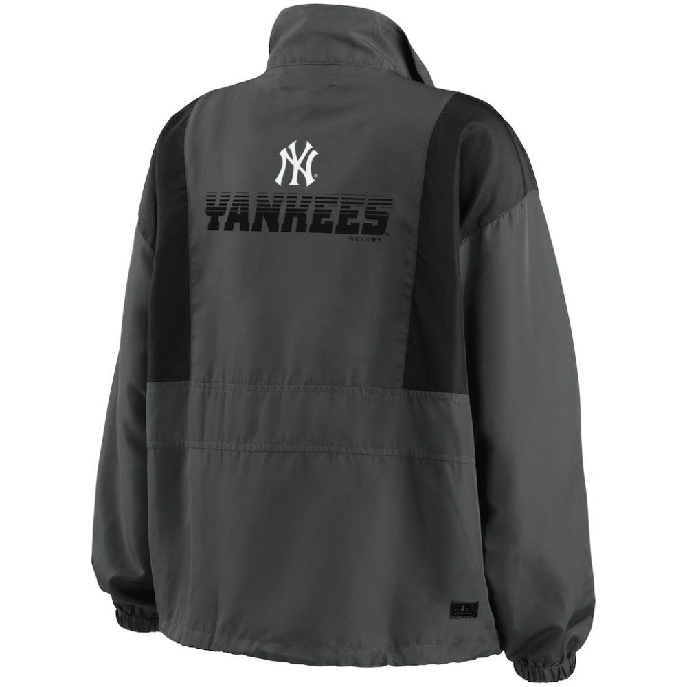 New York Yankees WEAR by Erin Andrews Women's Packable Half-Zip Jacket - Charcoal