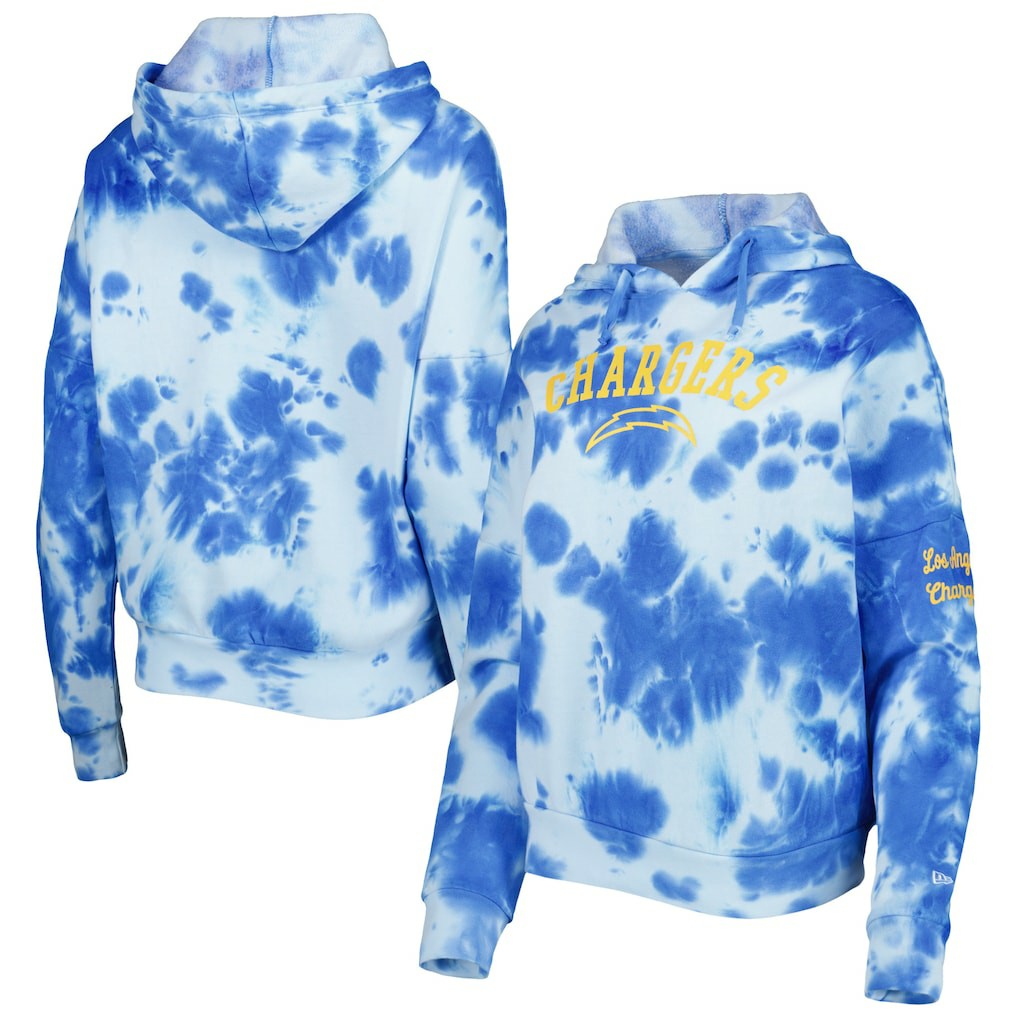 NFL Los Angeles Chargers Women's Cloud Dye Fleece Pullover Hoodie
