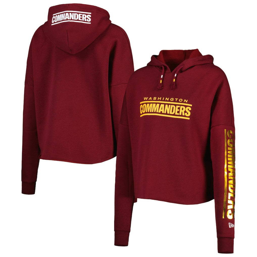 NFL Washington Commanders Women's Foil Sleeve Pullover Hoodie