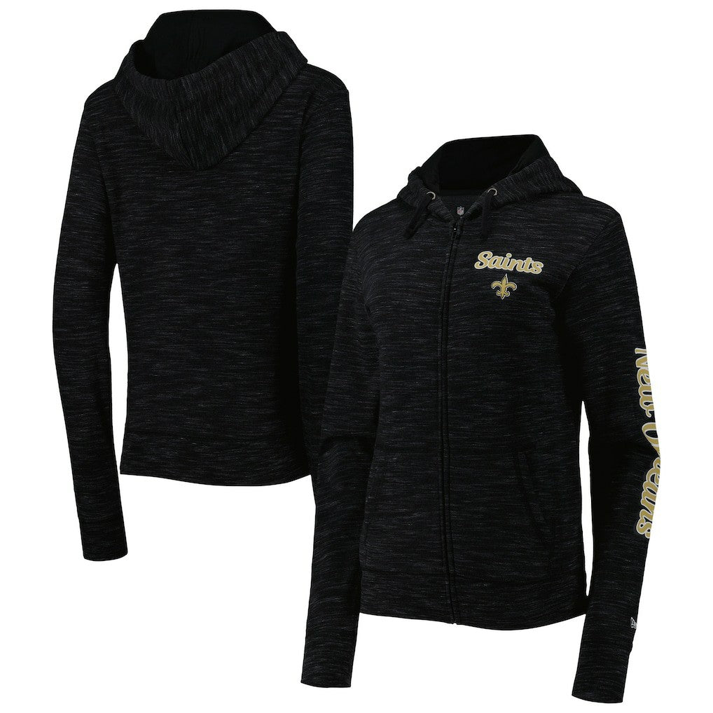 NFL New Orleans Saints Women's Reverse Space-Dye Full-Zip Hoodie