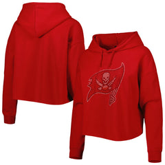 NFL Tampa Bay Buccaneers Cuce Women's Crystal Logo Cropped Pullover Hoodie
