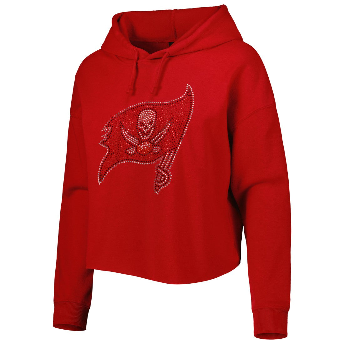 NFL Tampa Bay Buccaneers Cuce Women's Crystal Logo Cropped Pullover Hoodie
