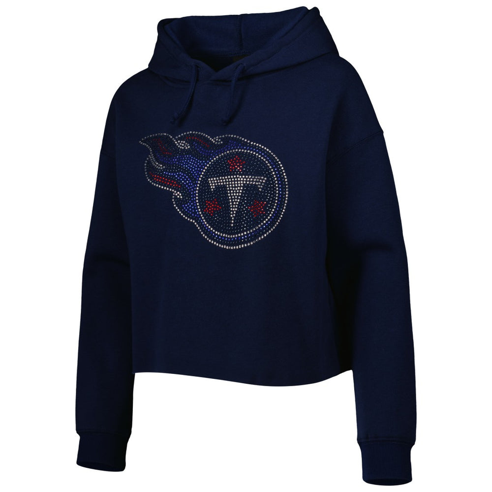 NFL Tennessee Titans Cuce Women's Crystal Logo Cropped Pullover Hoodie