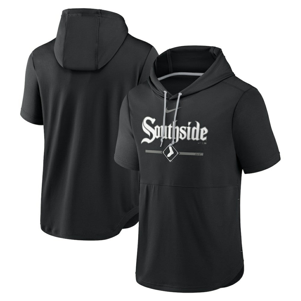 Chicago White Sox City Connect Short Sleeve Pullover Hoodie - Black | Nike